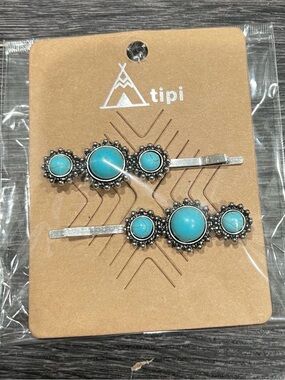 Turquoise Stone Decorative Hair Pins - Tipi